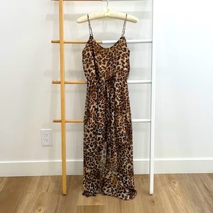 High-Low Leopard Print Dress